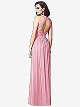 Rear View Thumbnail - Peony Pink Ruched Halter Open-Back Maxi Dress - Jada