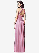 Rear View Thumbnail - Powder Pink Ruched Halter Open-Back Maxi Dress - Jada