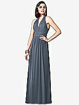Front View Thumbnail - Silverstone Ruched Halter Open-Back Maxi Dress - Jada