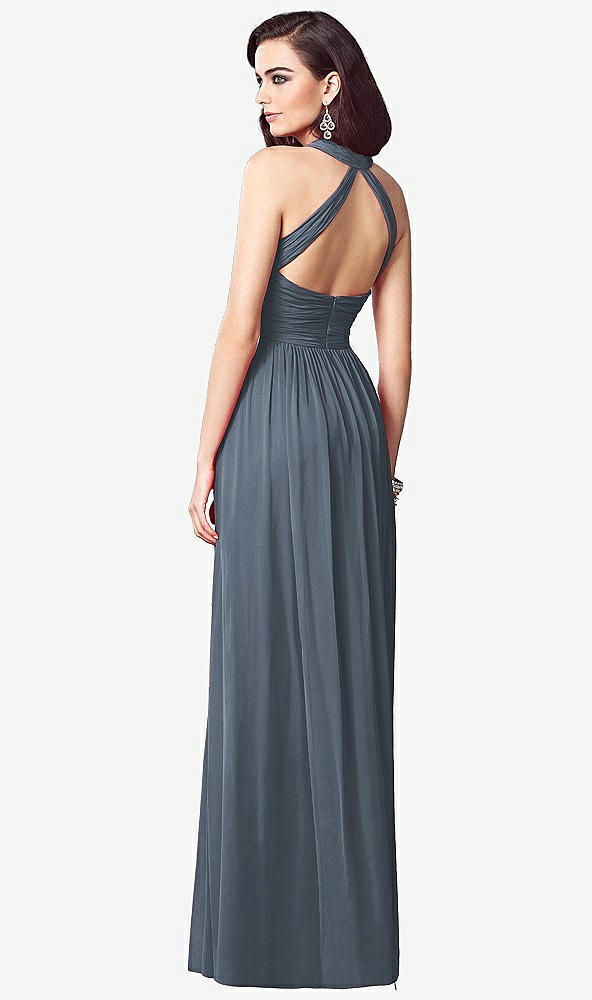 Back View - Silverstone Ruched Halter Open-Back Maxi Dress - Jada