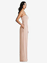 Side View Thumbnail - Cameo Strapless Pleated Front Jumpsuit with Pockets