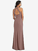 Rear View Thumbnail - Sienna Open-Back Halter Maxi Dress with Draped Bow