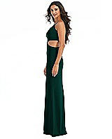 Side View Thumbnail - Evergreen One-Shoulder Midriff Cutout Maxi Dress