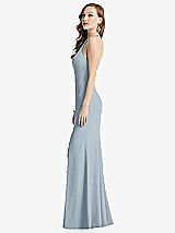 Side View Thumbnail - Mist High-Neck Halter Dress with Twist Criss Cross Back 