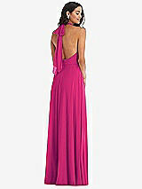Alt View 4 Thumbnail - Think Pink High Neck Halter Backless Maxi Dress
