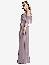 Side View Thumbnail - Lilac Dusk Convertible Cold-Shoulder Draped Wrap Maxi Dress