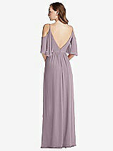 Rear View Thumbnail - Lilac Dusk Convertible Cold-Shoulder Draped Wrap Maxi Dress
