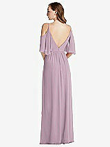 Rear View Thumbnail - Suede Rose Convertible Cold-Shoulder Draped Wrap Maxi Dress