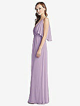 Alt View 2 Thumbnail - Pale Purple Convertible Cold-Shoulder Draped Wrap Maxi Dress