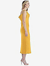 Side View Thumbnail - NYC Yellow Asymmetrical One-Shoulder Cowl Midi Slip Dress
