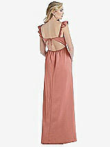 Rear View Thumbnail - Desert Rose Ruffled Sleeve Tie-Back Maxi Dress