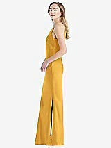 Side View Thumbnail - NYC Yellow One-Shoulder Asymmetrical Maxi Slip Dress