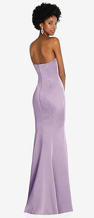 Purple Strapless Bridesmaid Dresses