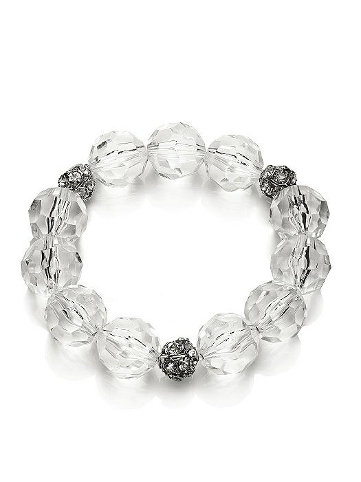 Faceted Clear Resin Bauble Bracelet In Clear