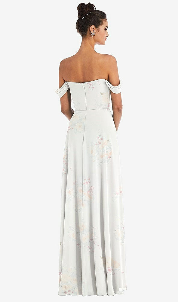 Back View - Spring Fling Off-the-Shoulder Draped Neckline Maxi Dress