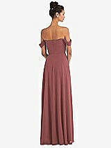 Rear View Thumbnail - English Rose Off-the-Shoulder Draped Neckline Maxi Dress
