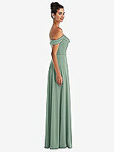 Side View Thumbnail - Seagrass Off-the-Shoulder Draped Neckline Maxi Dress