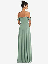 Rear View Thumbnail - Seagrass Off-the-Shoulder Draped Neckline Maxi Dress