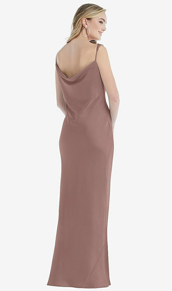 Back View - Sienna Asymmetrical One-Shoulder Cowl Maxi Slip Dress
