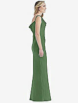 Side View Thumbnail - Vineyard Green Asymmetrical One-Shoulder Cowl Maxi Slip Dress