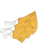 Rear View Thumbnail - NYC Yellow Lux Charmeuse Reusable Face Mask