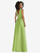 Rear View Thumbnail - Mojito Jewel Neck Asymmetrical Shirred Bodice Maxi Dress with Pockets