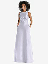 Front View Thumbnail - Silver Dove Jewel Neck Asymmetrical Shirred Bodice Maxi Dress with Pockets