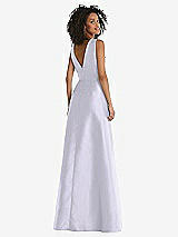 Rear View Thumbnail - Silver Dove Jewel Neck Asymmetrical Shirred Bodice Maxi Dress with Pockets