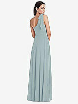 Alt View 3 Thumbnail - Morning Sky Draped One-Shoulder Maxi Dress with Scarf Bow