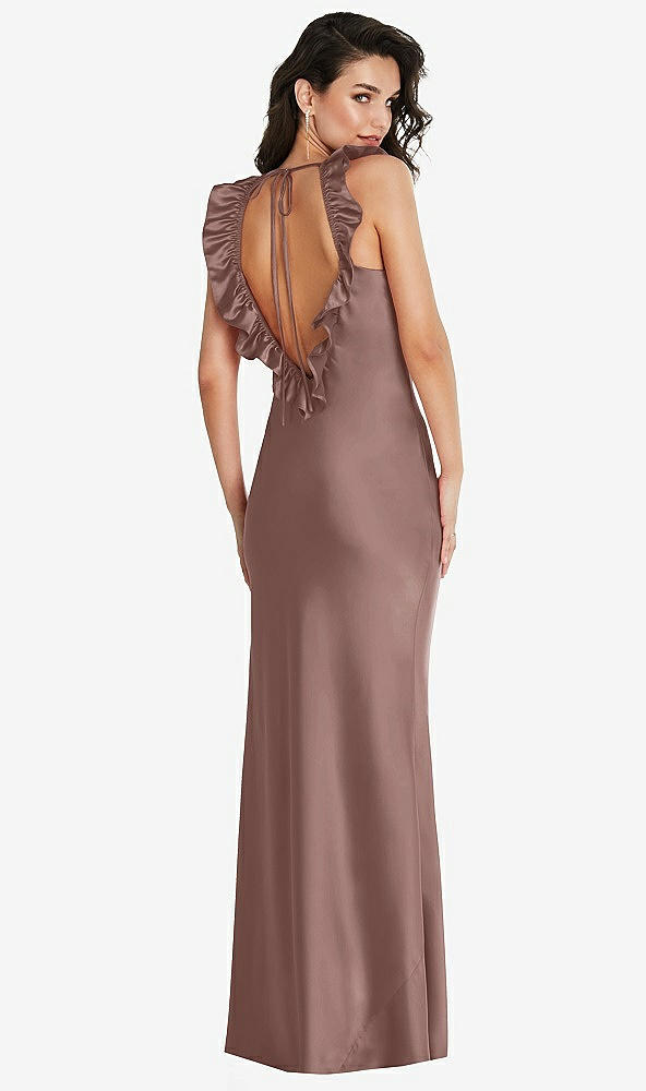 Front View - Sienna Ruffle Trimmed Open-Back Maxi Slip Dress