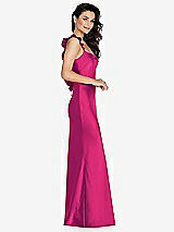 Side View Thumbnail - Think Pink Ruffle Trimmed Open-Back Maxi Slip Dress