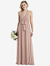 Alt View 1 Thumbnail - Bliss Empire Waist Shirred Skirt Convertible Sash Tie Maxi Dress