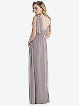 Alt View 2 Thumbnail - Cashmere Gray Empire Waist Shirred Skirt Convertible Sash Tie Maxi Dress