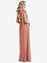 Alt View 4 Thumbnail - Desert Rose Empire Waist Shirred Skirt Convertible Sash Tie Maxi Dress