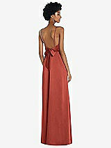 Front View Thumbnail - Amber Sunset High-Neck Low Tie-Back Maxi Dress with Adjustable Straps