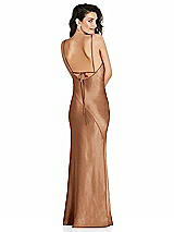 Alt View 1 Thumbnail - Toffee V-Neck Convertible Strap Bias Slip Dress with Front Slit