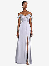 Alt View 1 Thumbnail - Silver Dove Off-the-Shoulder Flounce Sleeve Empire Waist Gown with Front Slit