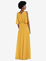 Alt View 3 Thumbnail - NYC Yellow V-Neck Split Sleeve Blouson Bodice Maxi Dress