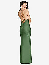 Rear View Thumbnail - Vineyard Green Halter Convertible Strap Bias Slip Dress With Front Slit