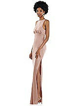 Side View Thumbnail - Toasted Sugar Jewel Neck Sleeveless Maxi Dress with Bias Skirt