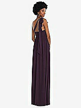 Alt View 3 Thumbnail - Aubergine Convertible Tie-Shoulder Empire Waist Maxi Dress