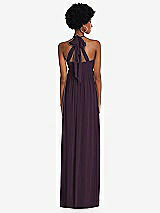 Alt View 5 Thumbnail - Aubergine Convertible Tie-Shoulder Empire Waist Maxi Dress