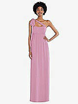 Alt View 2 Thumbnail - Powder Pink Convertible Tie-Shoulder Empire Waist Maxi Dress