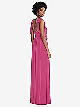 Rear View Thumbnail - Tea Rose Convertible Tie-Shoulder Empire Waist Maxi Dress