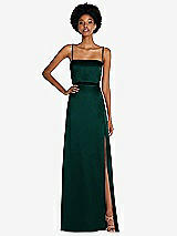 Front View Thumbnail - Evergreen Low Tie-Back Maxi Dress with Adjustable Skinny Straps