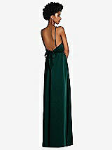 Rear View Thumbnail - Evergreen Low Tie-Back Maxi Dress with Adjustable Skinny Straps