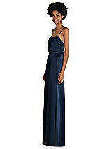 Side View Thumbnail - Midnight Navy Low Tie-Back Maxi Dress with Adjustable Skinny Straps