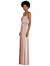 Side View Thumbnail - Toasted Sugar Low Tie-Back Maxi Dress with Adjustable Skinny Straps