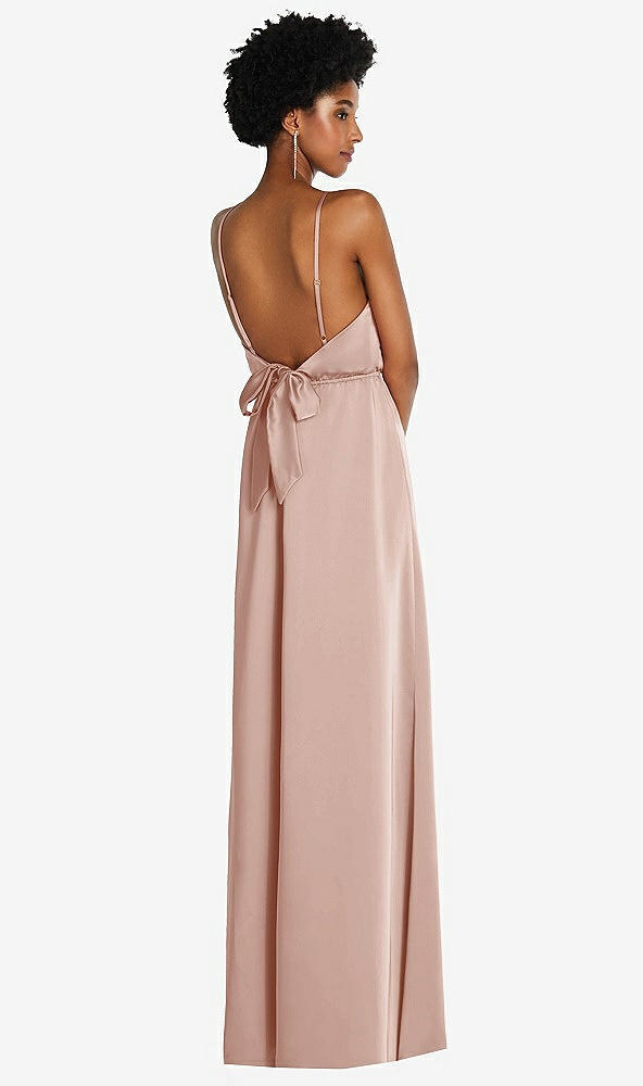 Back View - Toasted Sugar Low Tie-Back Maxi Dress with Adjustable Skinny Straps