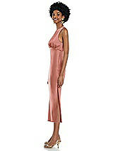Side View Thumbnail - Desert Rose Jewel Neck Sleeveless Midi Dress with Bias Skirt